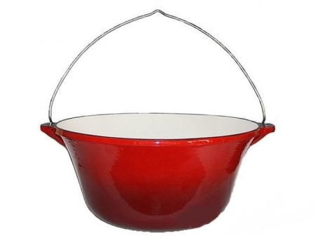 VASE DE GĂTIT - Ceaun din fonta emailata, culoare rosu, 22 litri, Perfect Home 17896 PH17896