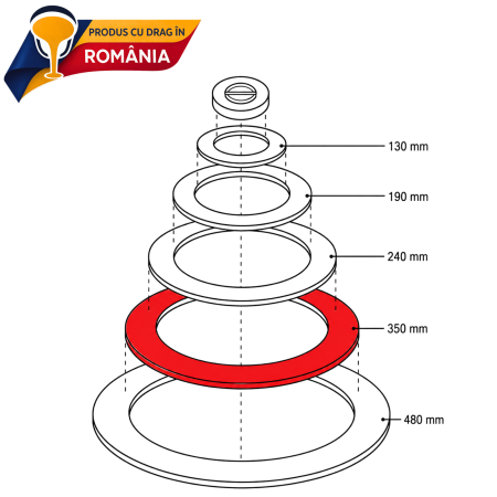 CERC DIN FONTĂ PENTRU PLITĂ – Ø 350 mm [1]