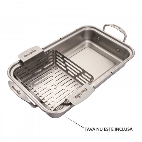 Cos din inox pentru gratar 25 x 16 x 7 cm Char-Broil 140016 [1]