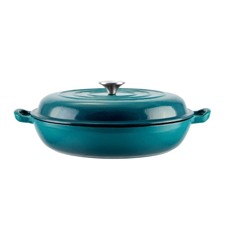 VASE DE GĂTIT - CRATIȚĂ DIN FONTĂ EMAILATĂ CU CAPAC DIAMETRU 30 CM