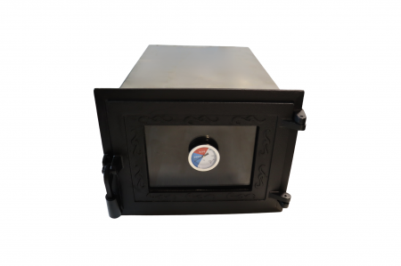Uși de cuptor - cuptor-negru-cu-usa-fonta-si-geam-termometru-300-grade