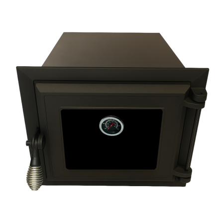 Uși de cuptor - cuptor-negru-cu-usa-fonta-si-geam-termometru-350-grade