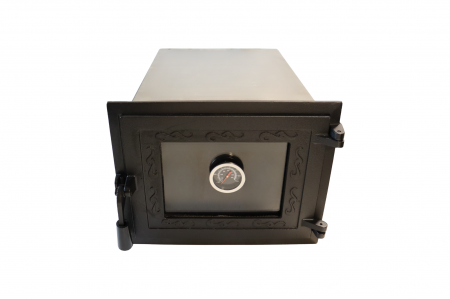Uși de cuptor - cuptor-negru-cu-usa-fonta-si-geam-termometru-350-grade