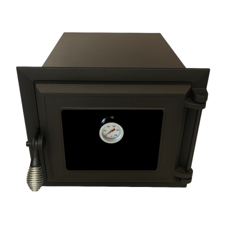 Uși de cuptor - cuptor-negru-cu-usa-fonta-si-geam-termometru-500-grade