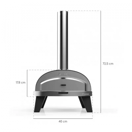 CUPTOR PENTRU PIZZA COMPACT PE PELETI SI LEMNE CARBON ZIIPA22-001 [4]