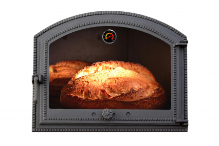 Uși pentru sobă și șemineu - CUPTOR SEMIROTUND PUNCTAT + TERMOMETRU 400 GRADE