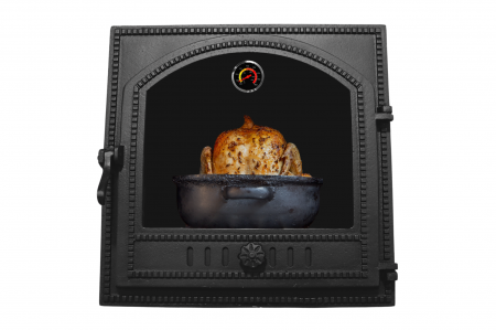 Uși de cuptor - CUPTOR SOBĂ CU UȘĂ FONTĂ STIL 50 PUNCTAT + TERMOMETRU 400 GRADE