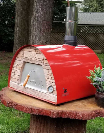 Cuptor traditional pentru pizza pe lemne Maximus Arena rosu [2]