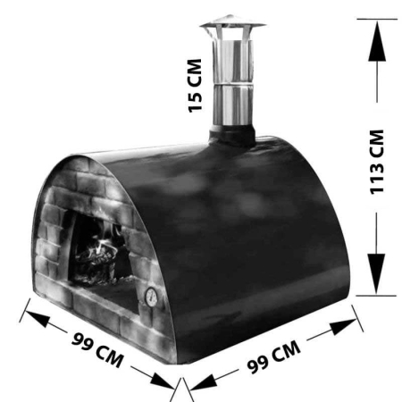 Cuptor traditional pentru pizza pe lemne Maximus Prime Arena Black [15]