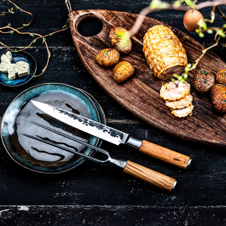 Furculita mare pentru friptura cu maner din lemn de maslin Forged Olive OLIVETRANCHVORK [2]