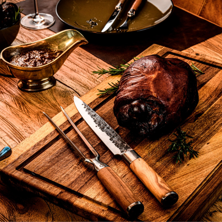 Furculita mare pentru friptura cu maner din lemn de maslin Forged Olive OLIVETRANCHVORK [4]