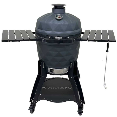 GRĂTARE DE GRĂDINĂ - Gratar ceramic pe carbuni Kamado Brenton Black Diamond 56 cm 22 inci BRNT64