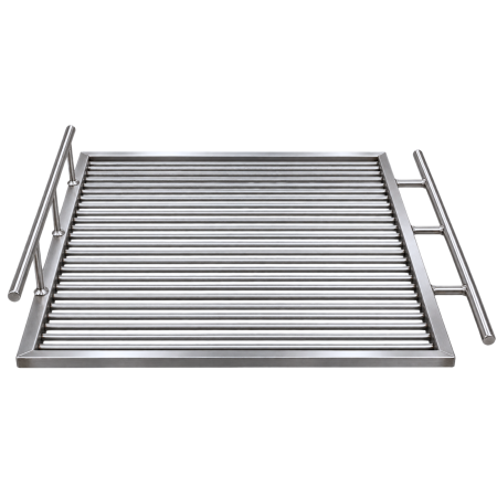 Grătar inox 605 x 500 mm, bară 8 mm, mânere fixe - Standard [1]