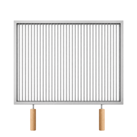 Grătare din inox - Grătar inox 740 x 690 mm, bară 6 mm, mânere detașabile - Standard