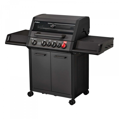 GRĂTARE DE GRĂDINĂ - Gratar pe gaz, 4 arzatoare inox, arzator infrarosu, grile fonta, Enders Monroe Pro 4 SIK Turbo, 838533 grafit mat