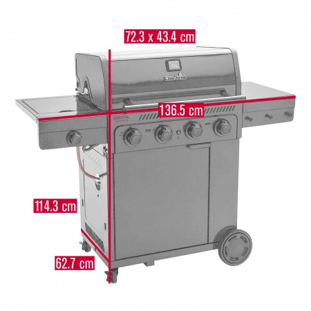 Gratar pe gaz Char-Broil Essential 4 G cu 4 arzatoare, grile din fonta, TRU-Infrared 140235 [7]