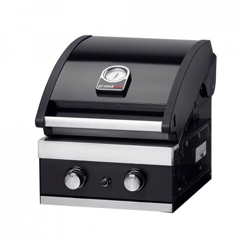 Gratar pe gaz cu 2 arzatoare din inox, incastrabil, gratare din fonta, Grandhalll Classic K02000232A [2]