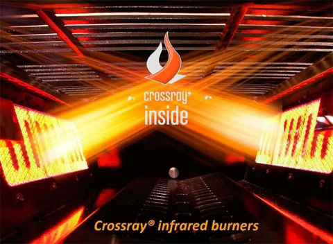 Gratar pe gaz cu 2 arzatoare infrarosu, incastrabil, gratare din fonta, Crossray by Heatstrip TCS2EU30 [3]