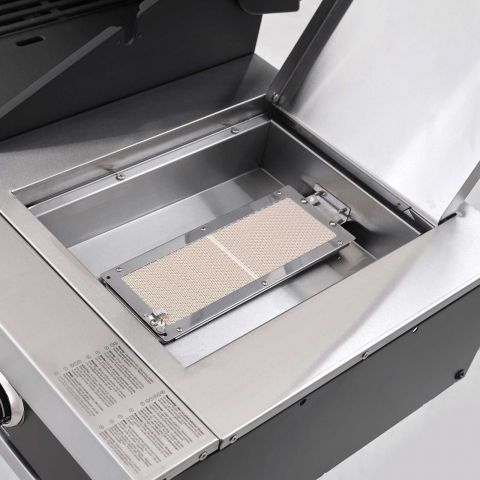 Gratar pe gaz cu 3 arzatoare din inox Grandhall Premium GT3 si arzator lateral sear burner K03000281A, incastrabil [14]