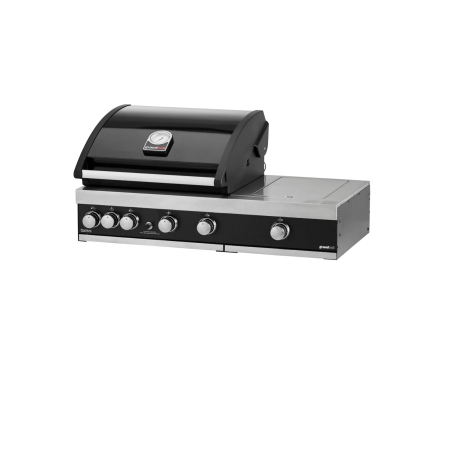 Gratar pe gaz cu 4 arzatoare din inox Grandhall Premium G4 plus si arzator lateral sear burner K04000326A, incastrabil [1]