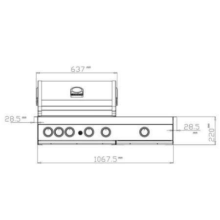 Gratar pe gaz cu 4 arzatoare din inox Grandhall Premium G4 plus si arzator lateral sear burner K04000326A, incastrabil [10]