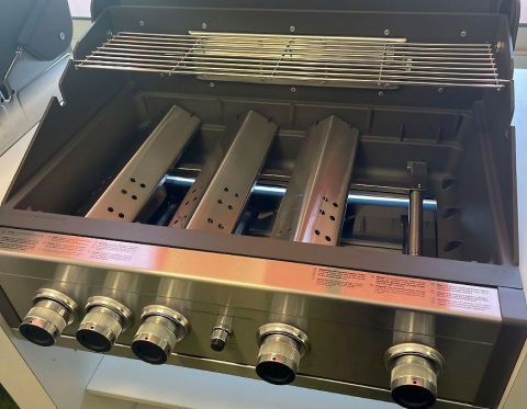 Gratar pe gaz cu 5 arzatoare 4 inox si 1 infrarosu, incastrabil, grile si plita fonta, Grandhall Pro Elite 4 K04000309A [5]
