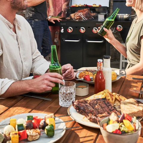 Gratar pe gaz din inox Char-Broil Professional Core B 3, grile din fonta, TRU-Infrared 140915 [12]