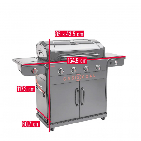 Gratar pe gaz si carbuni hibrid Char-Broil Gas2Coal 2.0 440 Special Edition, plita si sear burner 140995 [7]