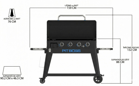 Gratar pe gaz tip plancha cu 4 arzatoare Pit Boss Ultimate Plancha 10813 [10]