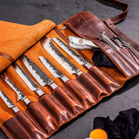 Husa din piele pentru cutite Forged ESKNIFEROLL8BROWN [2]