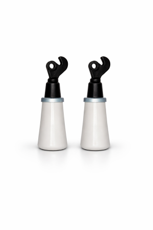 ACCESORII SOBĂ, ȘEMINEU ȘI CUPTOR - Set 2 mânere ceramice albe pentru sobă și șemineu