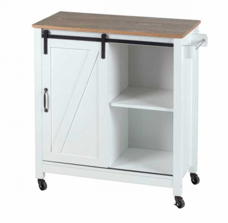 Mini bar alb cu 3 rafturi si usa, MDF si lemn, 80 x 88,5 x 40 cm, Wenko Country House 54130100 [2]