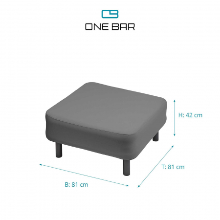 Mobilier gradina si terasa fotoliu tip taburet 81 x 81 x 42 cm One Bar Element 3 ONEBAR103 : Textura sau culoare - Black [1]