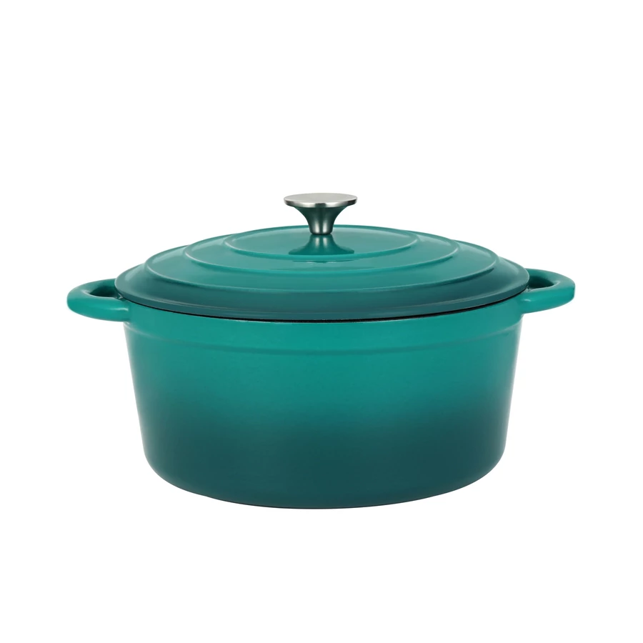 Vase pentru gătit din fontă - OALA DIN FONTA EMAILATA 28.5 cm, 6 L, TURCOAZ