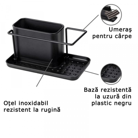 Organizator pentru chiuveta din otel inoxidabil Wenko Black Outdoor Kitchen Orio 55078100 [3]