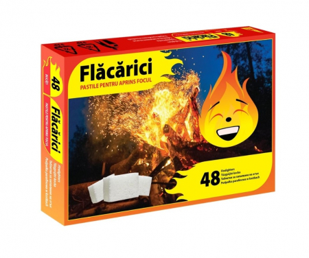 Accesorii pentru grătare - PASTILE PENTRU APRINS FOCUL FLACARICI, 48 CUBURI