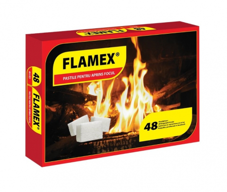 Accesorii pentru grătare - PASTILE PENTRU APRINS FOCUL FLAMEX PACHET ROSU, 48 CUBURI