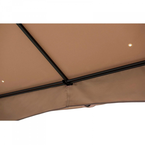 Pavilion gazebo din otel pentru gratar cu copertina Sunjoy LAURO 340cm x 340cm negru/bej A101011900 [11]