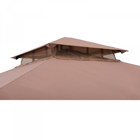 Pavilion gazebo din otel pentru gratar cu copertina Sunjoy LAURO 340cm x 340cm negru/bej A101011900 [8]