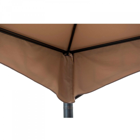 Pavilion gazebo din otel pentru gratar cu copertina Sunjoy LAURO 340cm x 340cm negru/bej A101011900 [6]