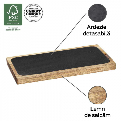 Platou servire / tocator din lemn de accacia Ava Wenko Black Outdoor Kitchen 55103100 [2]