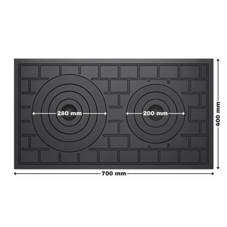 Plită din fontă 700 x 400 mm, ochiuri mobile [1]