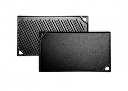 Accesorii pentru grătare - PLITA DIN FONTA CU 2 FETE NETEDA SI GRILL 42,5 x 24 CM LODGE L-DP3