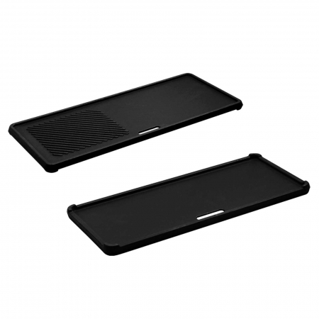 Plite & grile pentru gratar - Plita din fonta cu 2 fete neteda si grill 42 x 20 x 1,5 cm pentru gratar Chicago 3 Enders 7899