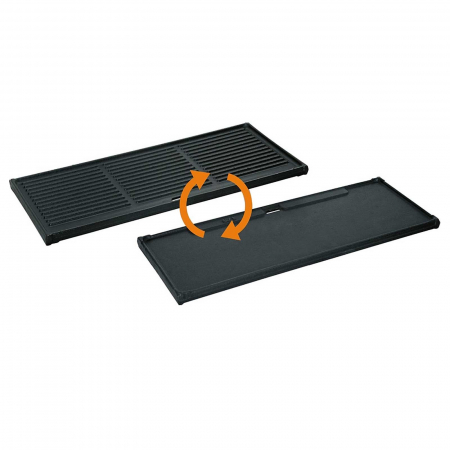Plite & grile pentru gratar - Plita din fonta cu 2 fete neteda si grill 44 x 19,5 cm pentru gratar Kansas Pro 3 Turbo Enders 7880