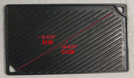 Plita din fonta cu 2 fete neteda si grill Lodge 42,5 x 24 cm L-DP3 [14]