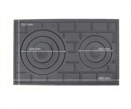 Plita din fonta cu doua ochiuri 490 x 310 mm [2]