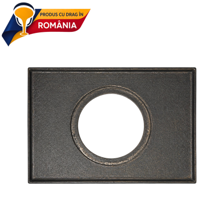 PLITĂ DIN FONTĂ CU UN OCHI ȘI BORDURĂ 550 x 395 mm [2]