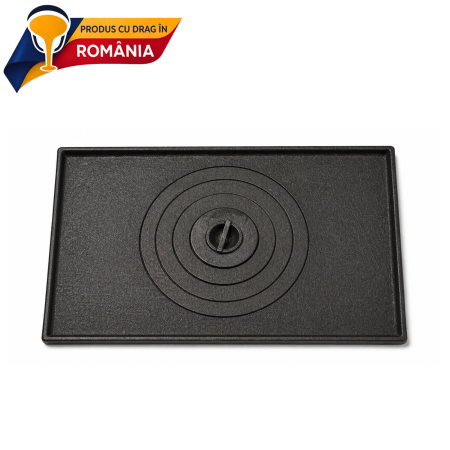 PLITĂ DIN FONTĂ CU UN OCHI ȘI BORDURĂ 550 x 395 mm [4]