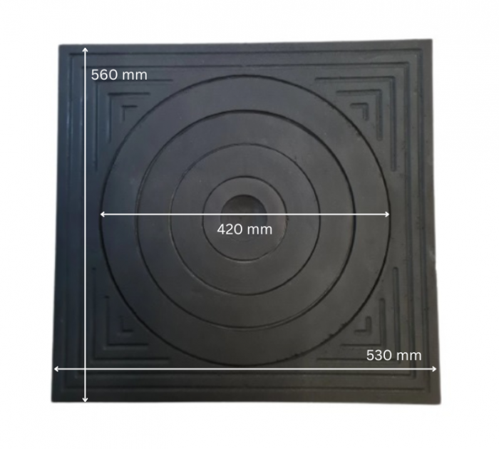 PLITĂ DIN FONTĂ + RAMĂ 690mm L x 660 mm l, 20 mm grosime [2]